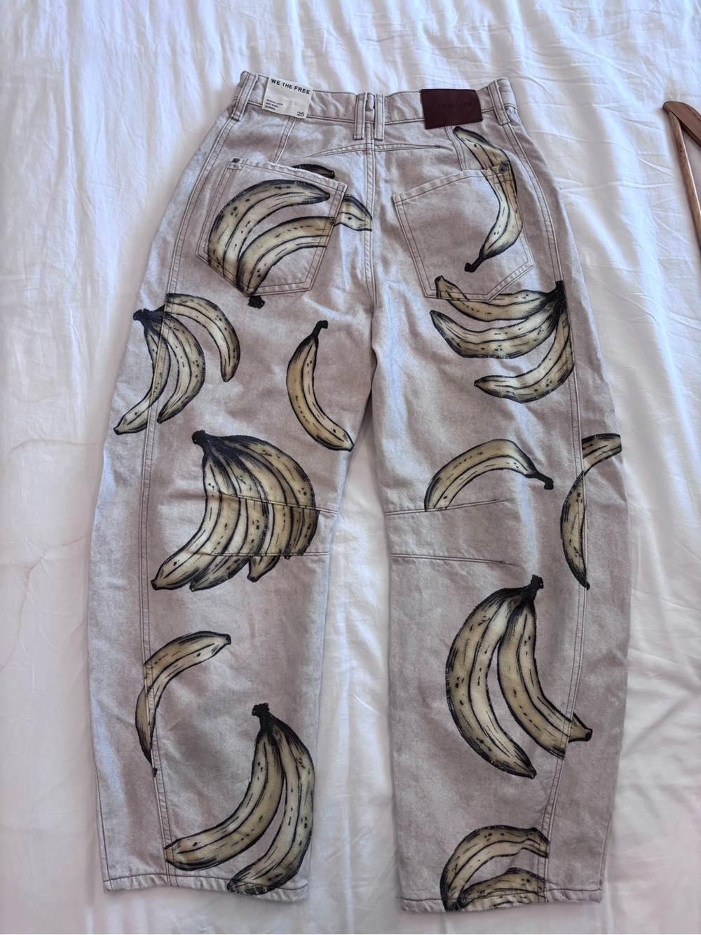 NWT We The Free | Good Luck Printed Barrel Jeans | Go Bananas | Size 25 - Picture 8 of 10